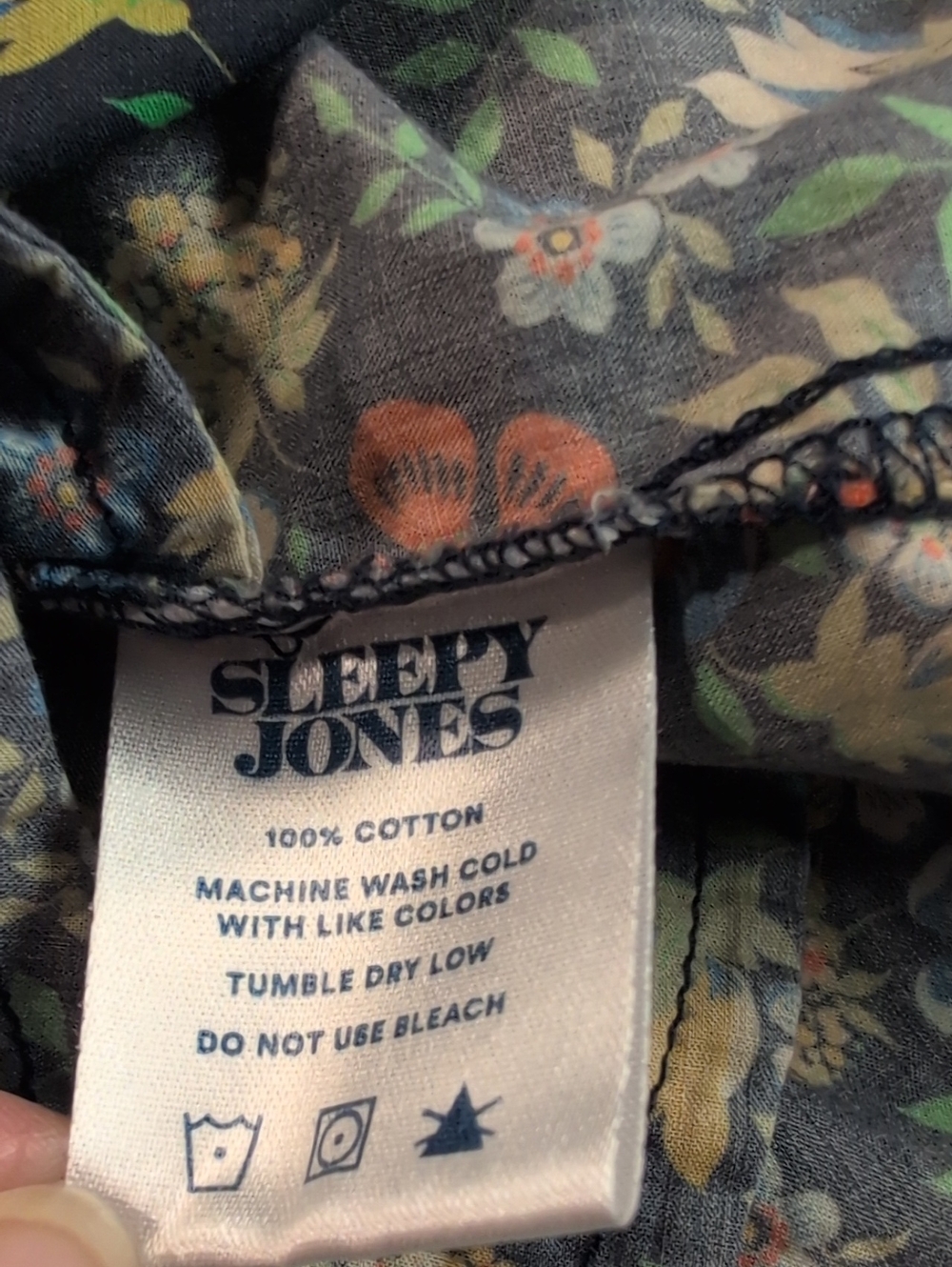 Sleepy Jones Cornett Gown in Liberty Fabric Edenham Floral Navy Size M EUC - Picture 10 of 12